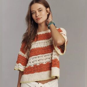 NWT! Anthropologie Pilcro Open-Stitch Pullover Sweater - Size Medium 🎡